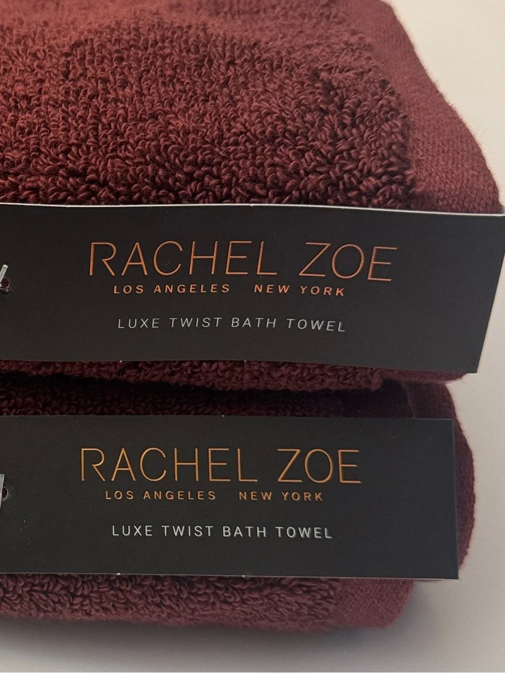 8pc RACHEL ZOE Luxe Twist Bath Towel Set - MERLOTMG - Cotton/Rayon From Bamboo